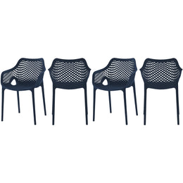 Meridian Mykonos Navy Outdoor Patio Dining Chair