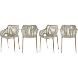 Meridian Mykonos Taupe Outdoor Patio Dining Chair