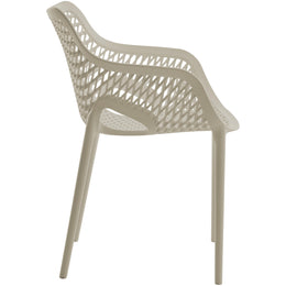Meridian Mykonos Taupe Outdoor Patio Dining Chair