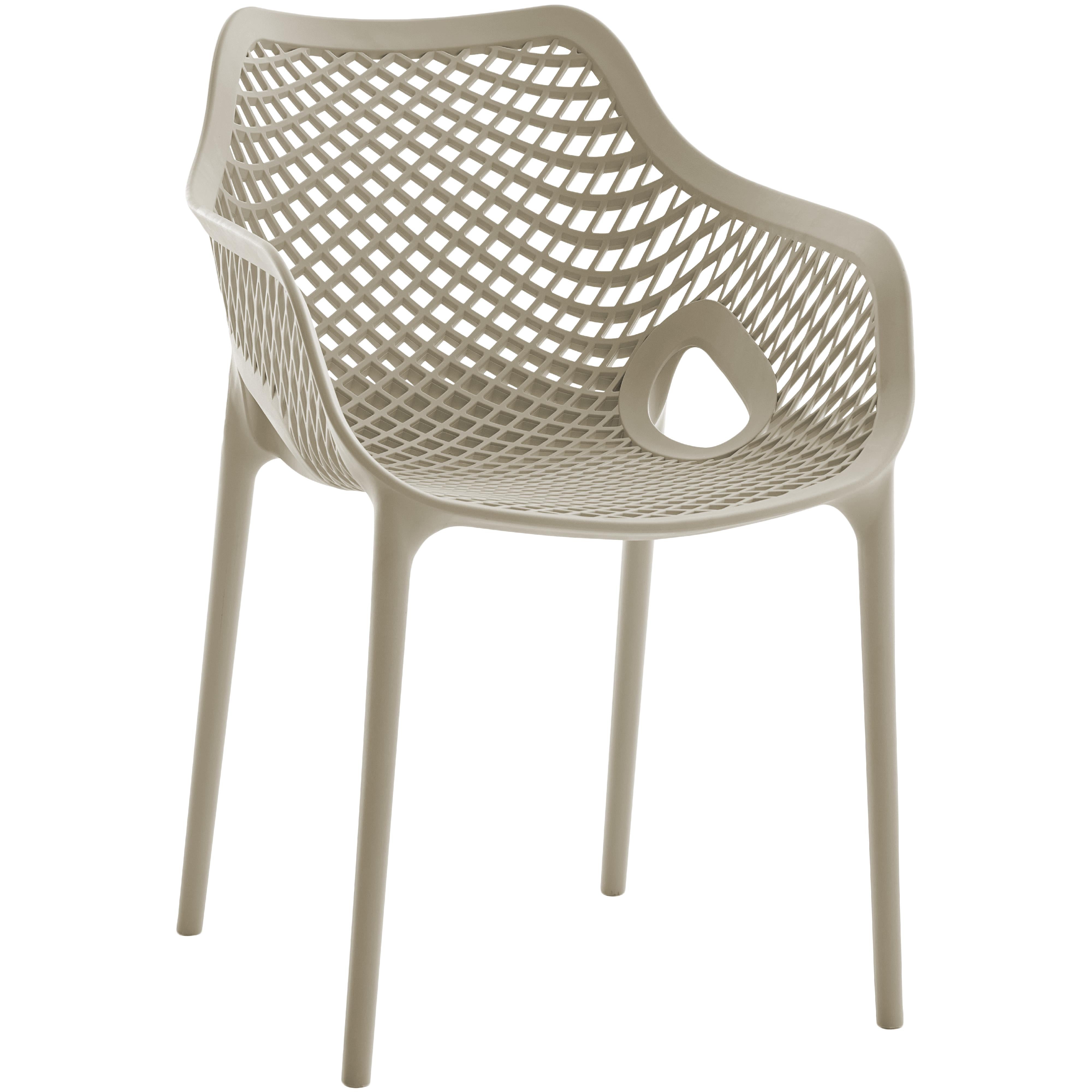 Meridian Mykonos Taupe Outdoor Patio Dining Chair