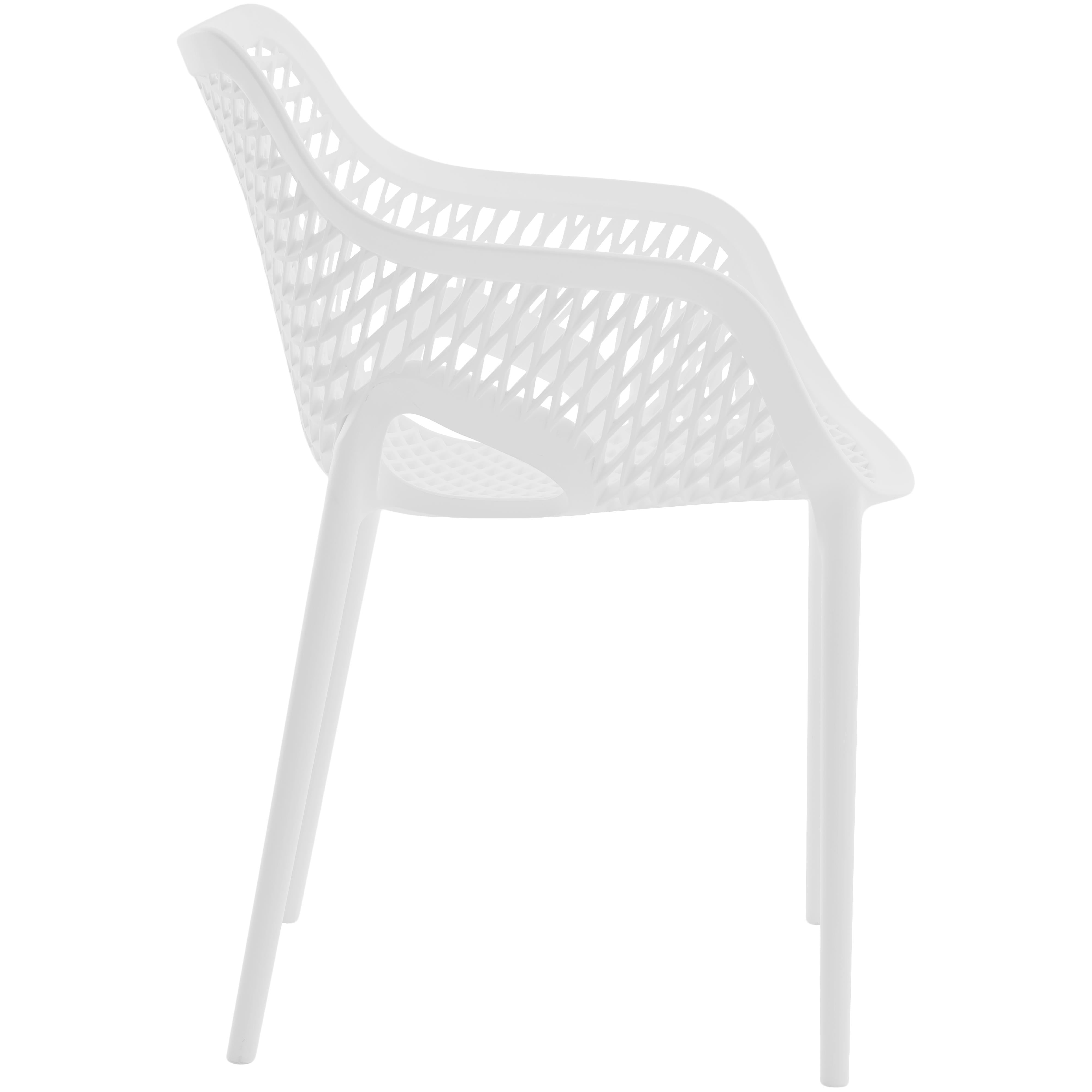 Meridian Mykonos White Outdoor Patio Dining Chair