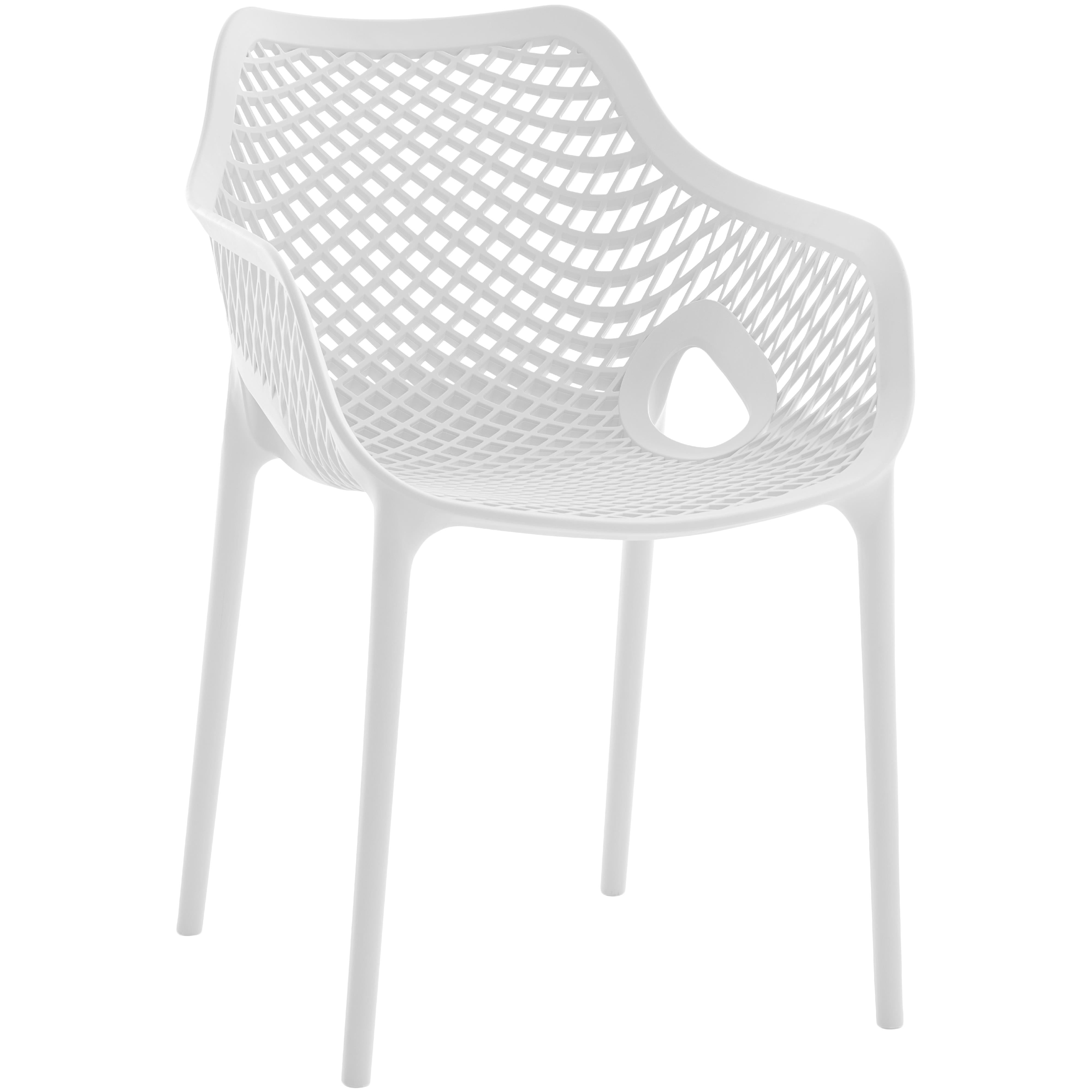 Meridian Mykonos White Outdoor Patio Dining Chair
