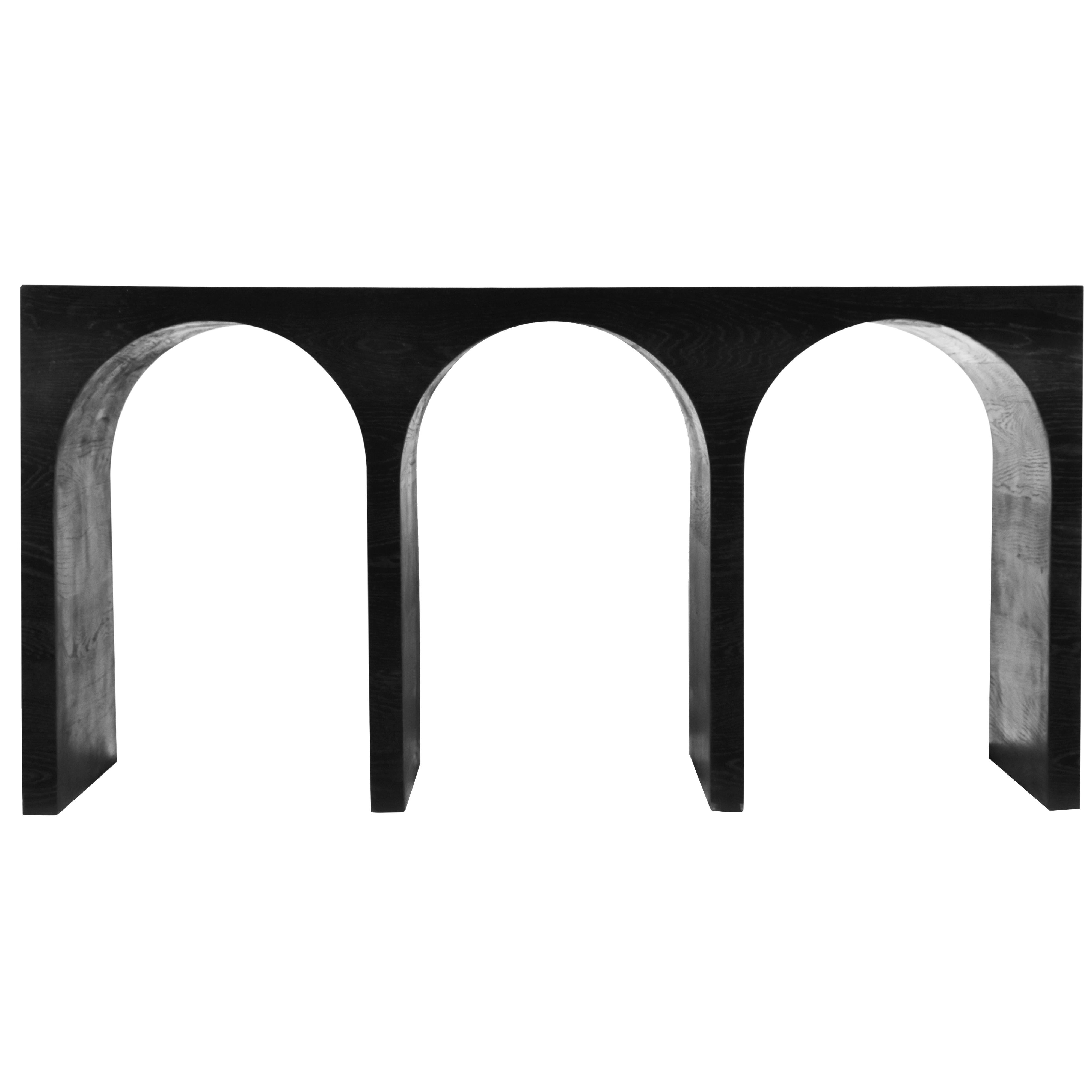 Meridian June Black Oak Console Table