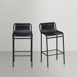 Meridian Dax Black Vegan Leather Counter Stool