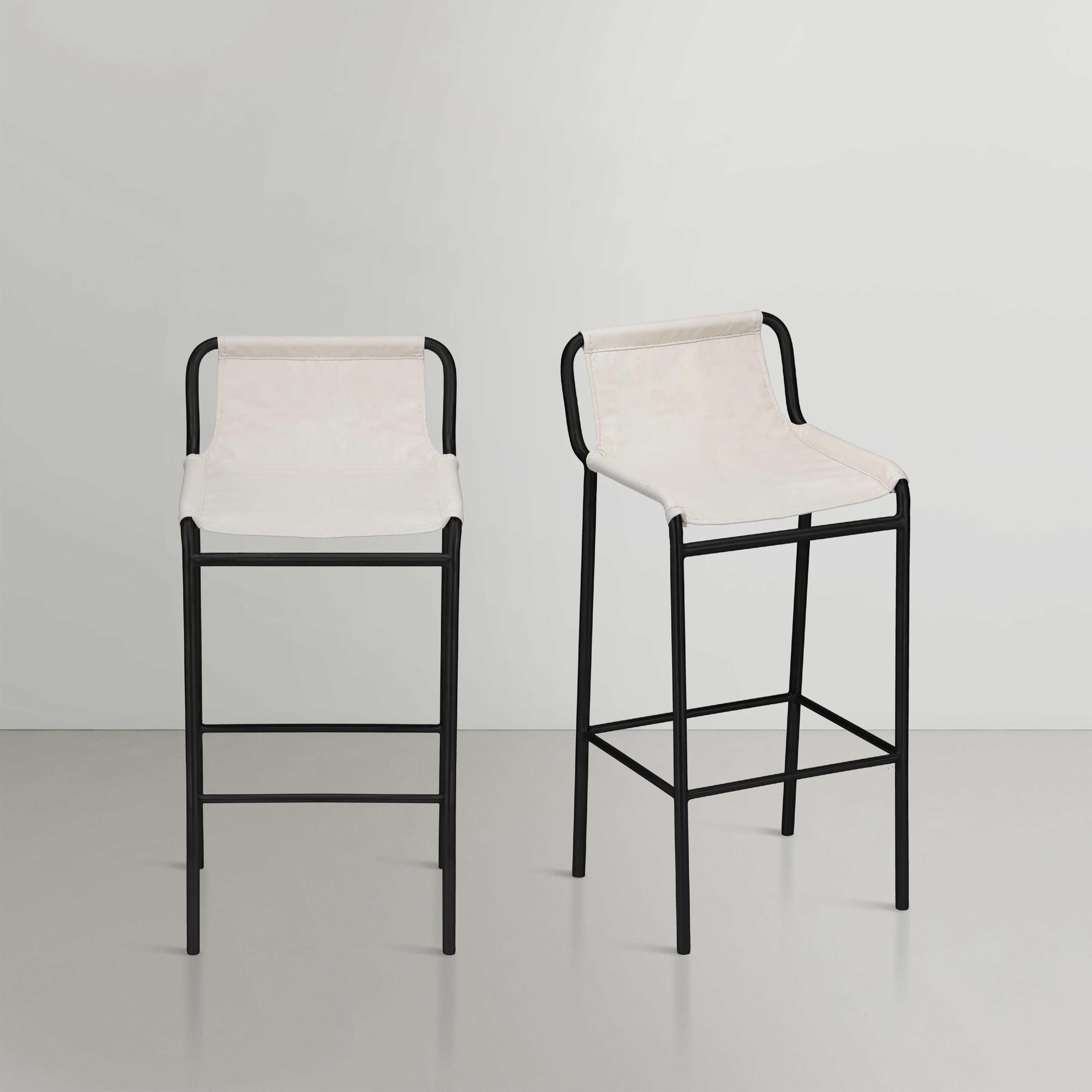 Meridian Dax Cream Vegan Leather Counter Stool