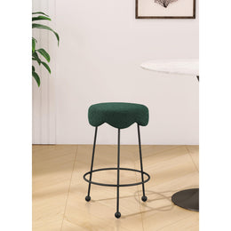 Meridian Fleur Green Fabric Counter Stool