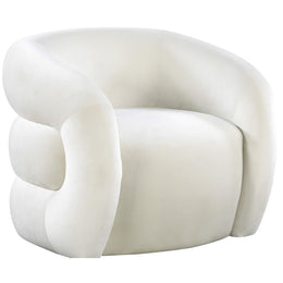 Meridian Roxbury Cream Velvet Accent Chair