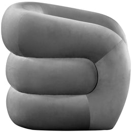Meridian Roxbury Grey Velvet Accent Chair