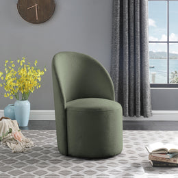 Meridian Hautely Green Boucle Fabric Accent Chair