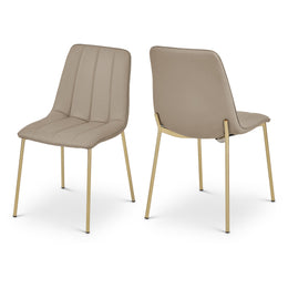 Meridian Isla Taupe Vegan Leather Dining Chair