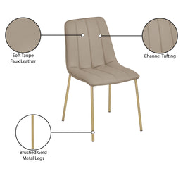 Meridian Isla Taupe Vegan Leather Dining Chair
