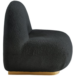 Meridian Liam Black Boucle Fabric Accent Chair
