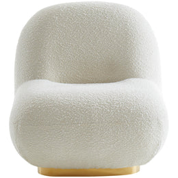 Meridian Liam Cream Boucle Fabric Accent Chair