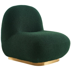 Meridian Liam Green Boucle Fabric Accent Chair