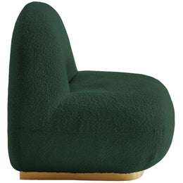 Meridian Liam Green Boucle Fabric Accent Chair