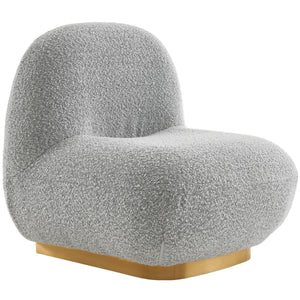 Meridian Liam Grey Boucle Fabric Accent Chair