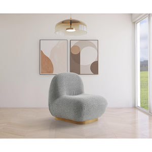 Meridian Liam Grey Boucle Fabric Accent Chair