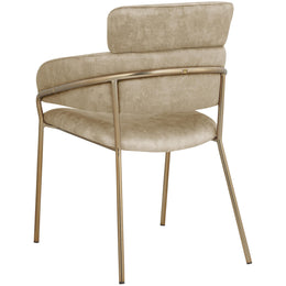 Meridian Yara Beige Velvet Dining Chair