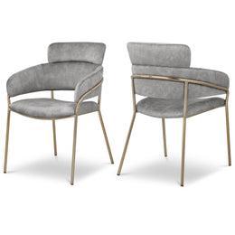 Meridian Yara Grey Velvet Dining Chair