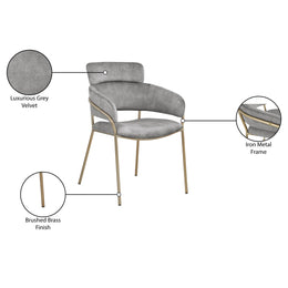 Meridian Yara Grey Velvet Dining Chair