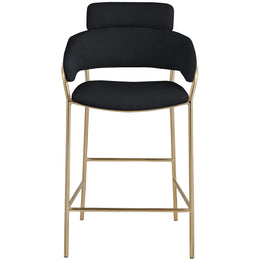 Meridian Yara Black Velvet Counter Stool