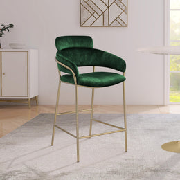 Meridian Yara Green Velvet Counter Stool