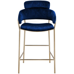 Meridian Yara Navy Velvet Counter Stool