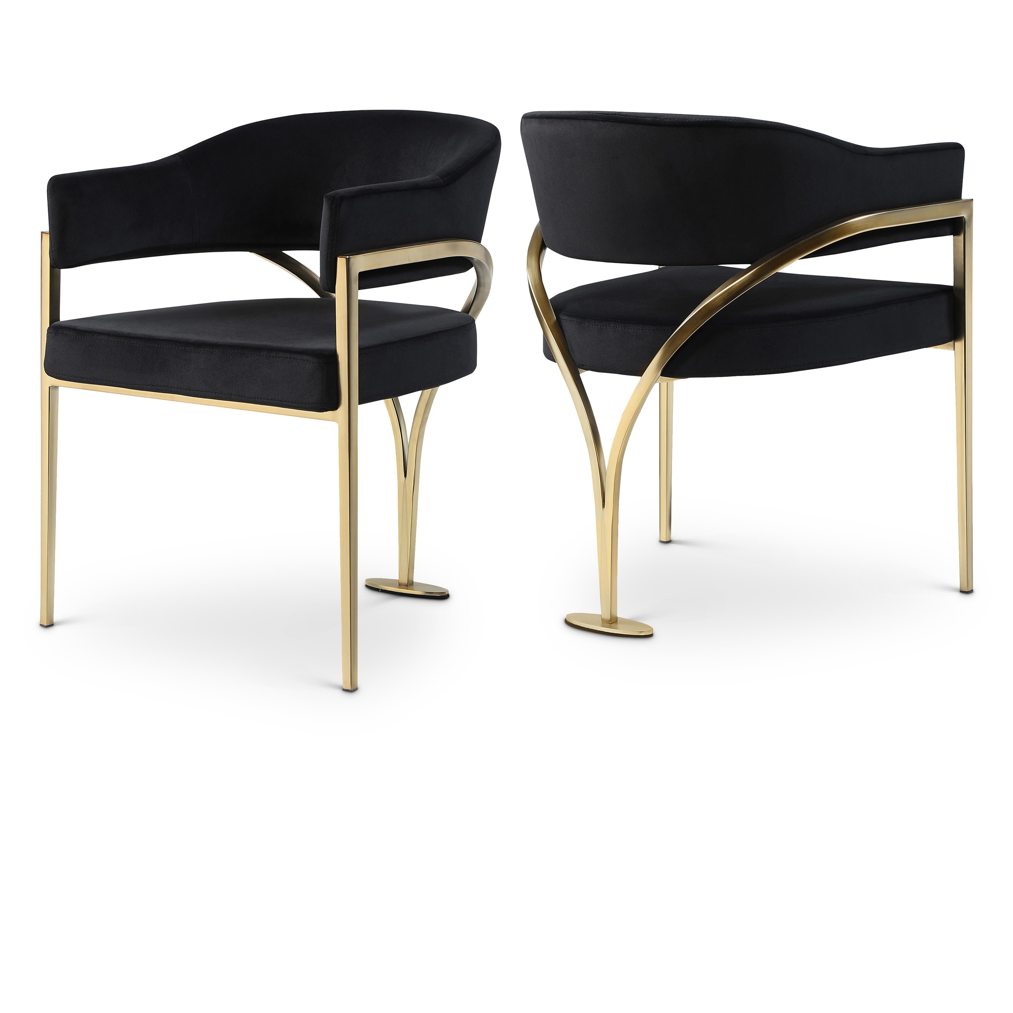 Meridian Madelyn Black Velvet Dining Chair