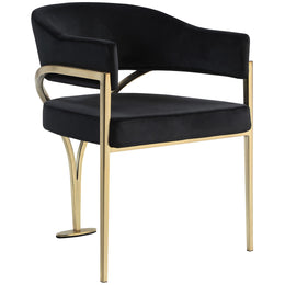Meridian Madelyn Black Velvet Dining Chair