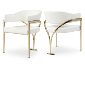 Meridian Madelyn Cream Vegan Leather Dining Chair