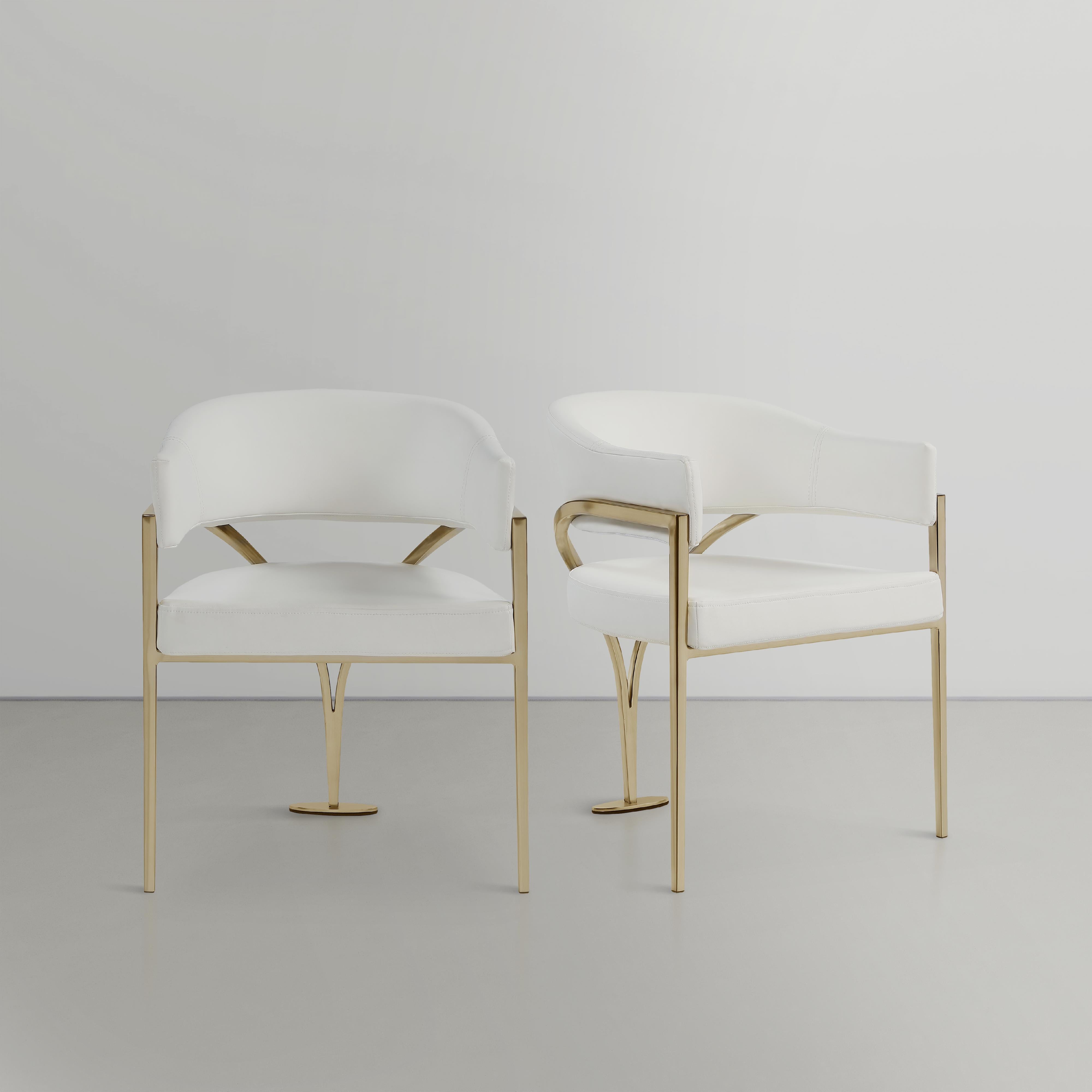 Meridian Madelyn Cream Vegan Leather Dining Chair