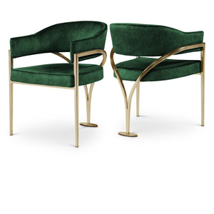 Meridian Madelyn Green Velvet Dining Chair