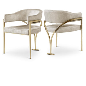 Meridian Madelyn Stone Velvet Dining Chair