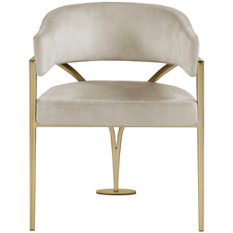 Meridian Madelyn Stone Velvet Dining Chair