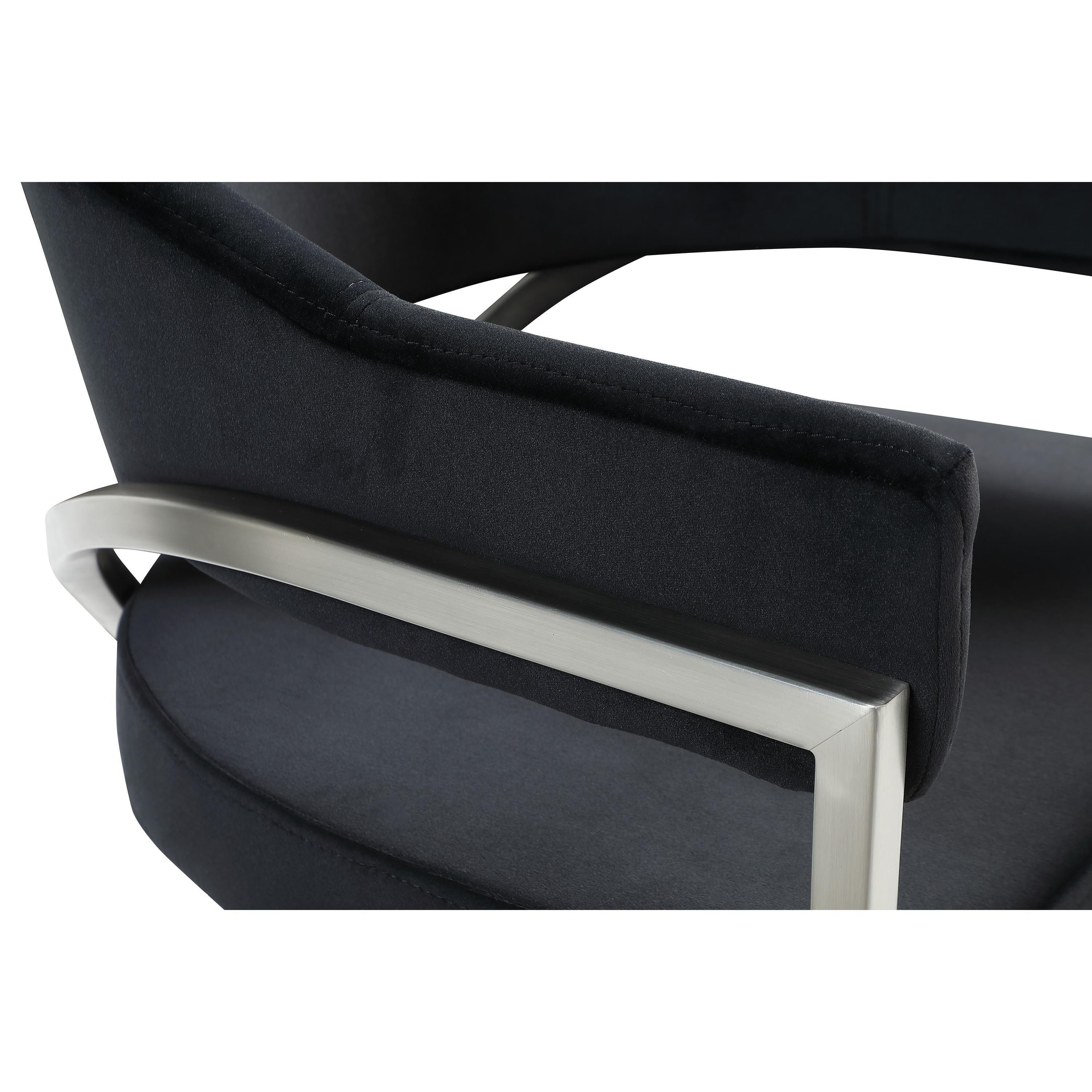 Meridian Madelyn Black Velvet Dining Chair