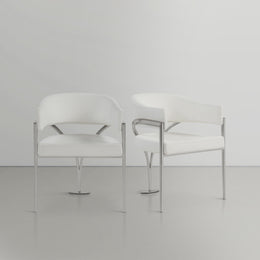 Meridian Madelyn Cream Vegan Leather Dining Chair