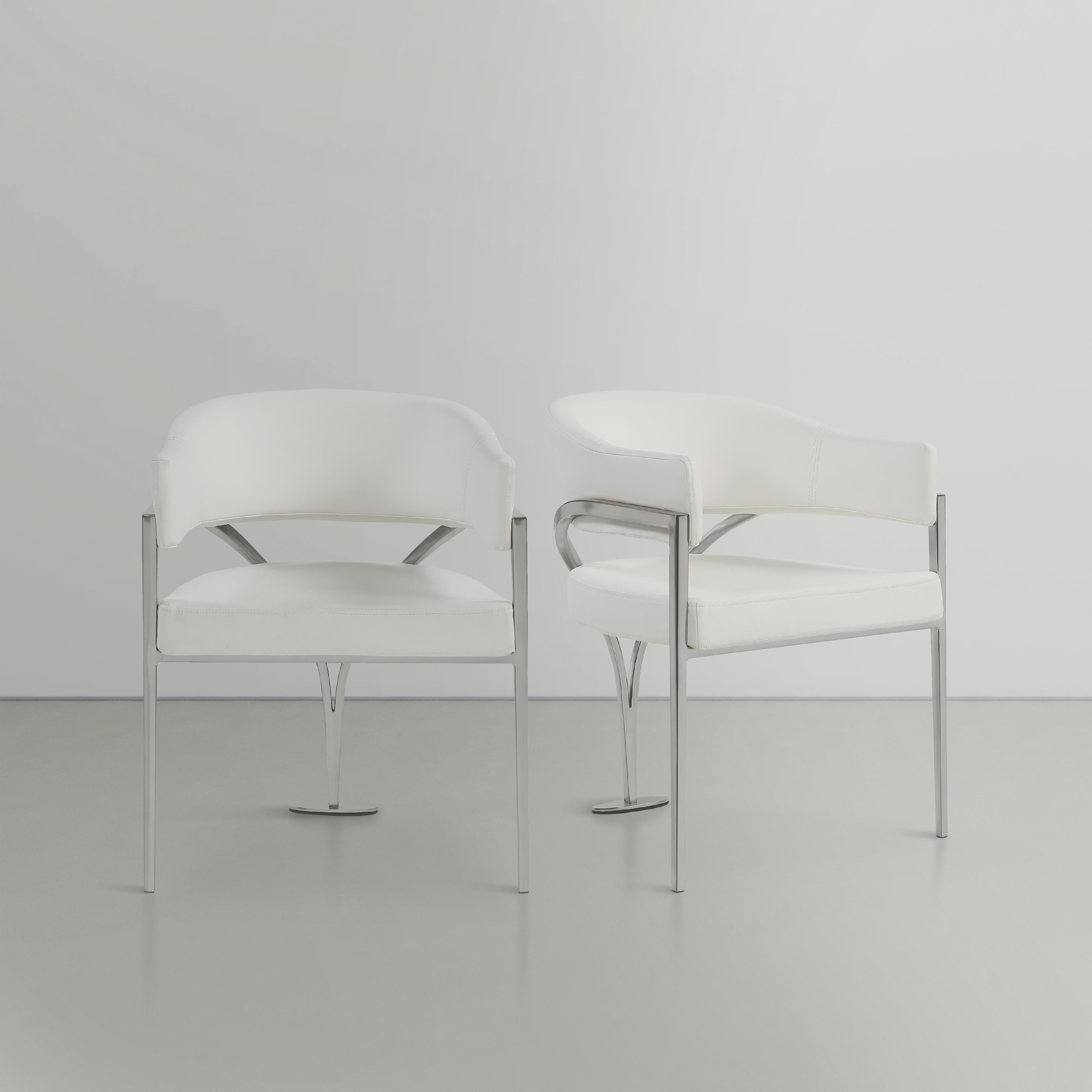 Meridian Madelyn Cream Vegan Leather Dining Chair