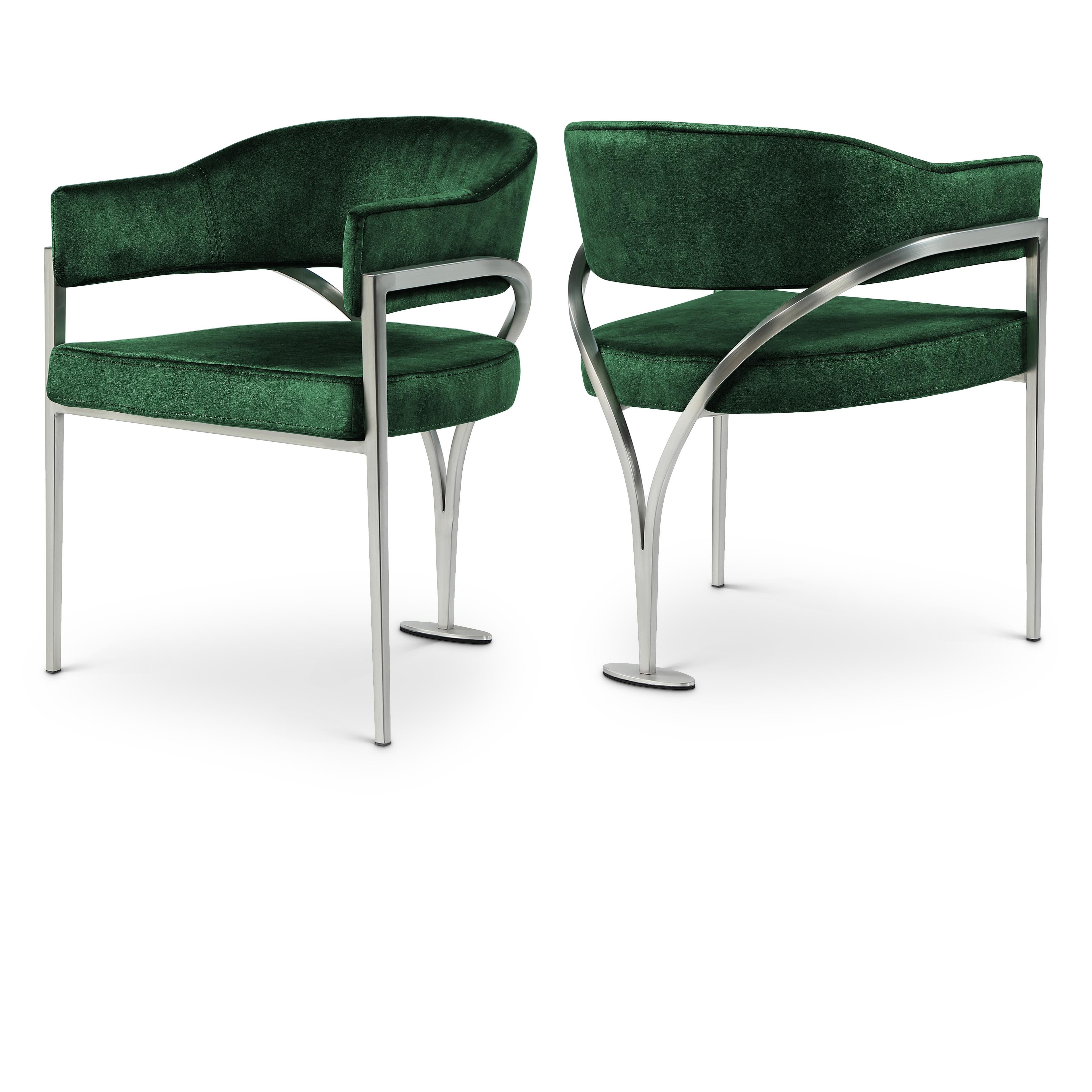 Meridian Madelyn Green Velvet Dining Chair