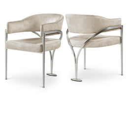 Meridian Madelyn Stone Velvet Dining Chair
