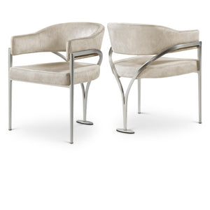 Meridian Madelyn Stone Velvet Dining Chair
