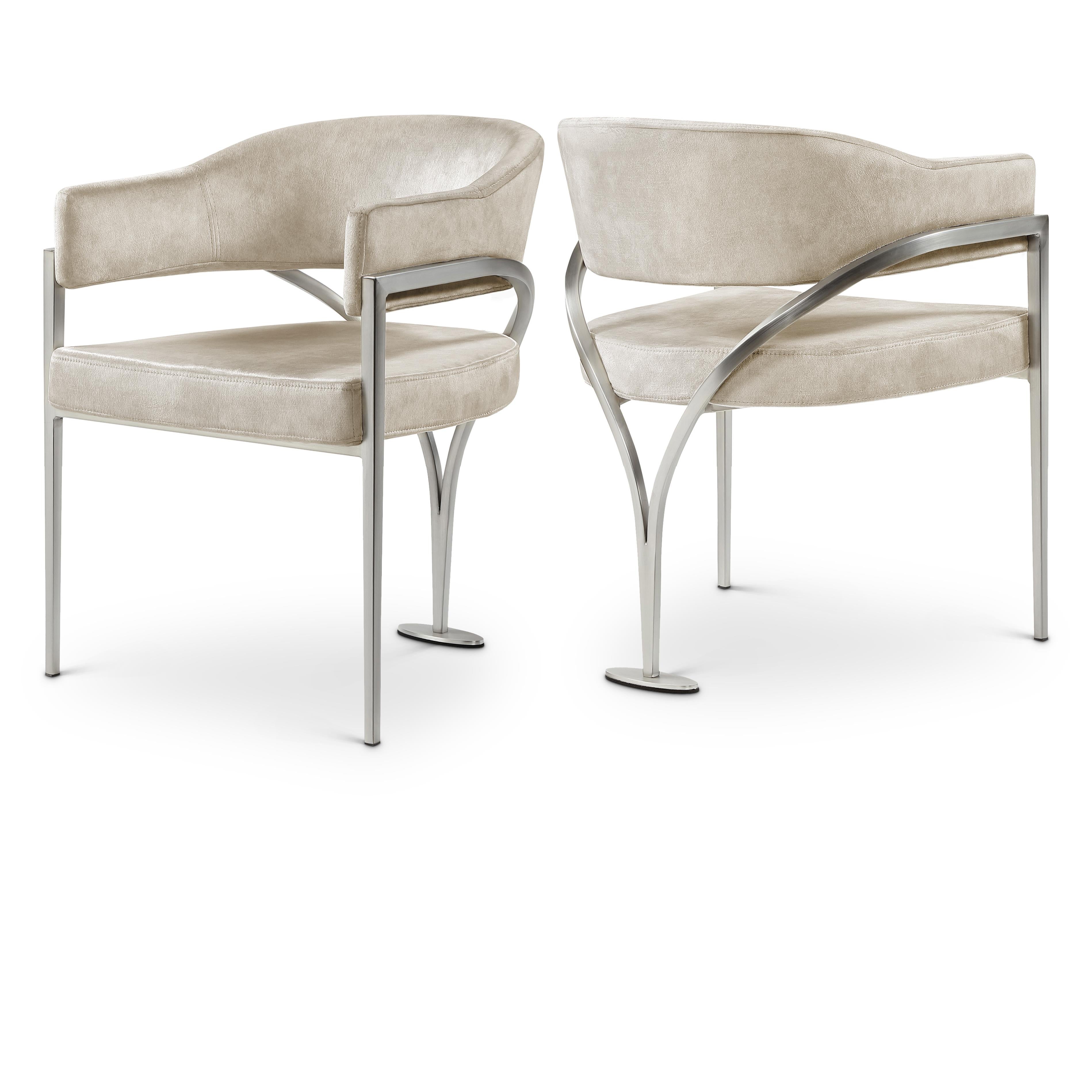 Meridian Madelyn Stone Velvet Dining Chair