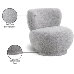 Meridian Calais Grey Boucle Fabric Accent Chair