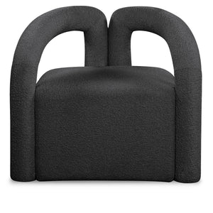 Meridian Otto Black Boucle Fabric Accent Chair