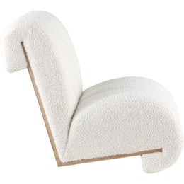 Meridian Swoon Cream Faux Sheepskin Accent Chair