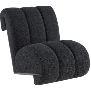 Meridian Swoon Black Faux Sheepskin Accent Chair