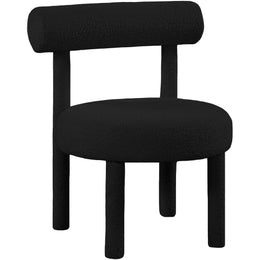 Meridian Parlor Black Boucle Fabric Accent Chair