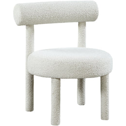 Meridian Parlor Cream Boucle Fabric Accent Chair