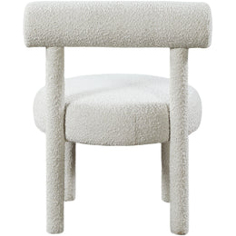 Meridian Parlor Cream Boucle Fabric Accent Chair