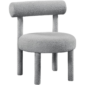 Meridian Parlor Grey Boucle Fabric Accent Chair