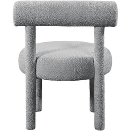 Meridian Parlor Grey Boucle Fabric Accent Chair